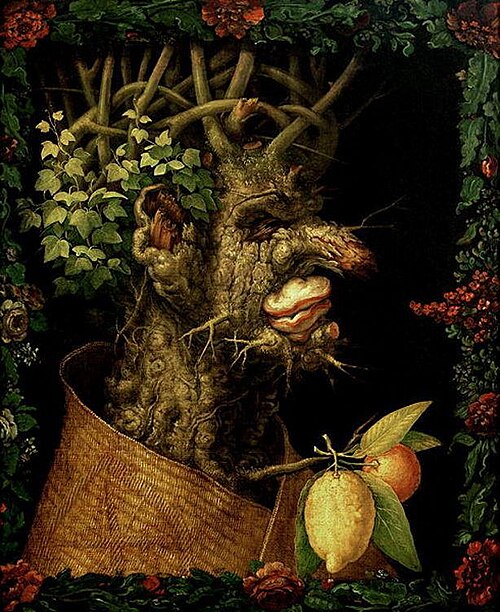 Winter — The Four Seasons — A gnarled tree becomes a human head.