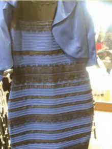 The striped dress photograph whose colours viewers describe differently, used as a comparison example.
