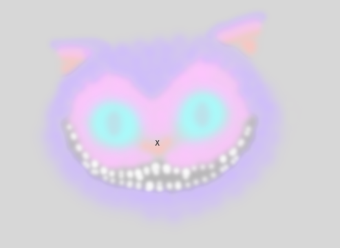 A softly coloured smiling face with a central fixation cross in a Troxler fading demonstration.