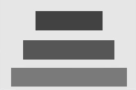 A series of gray regions or gradients with apparent bright and dark bands at their transitions.