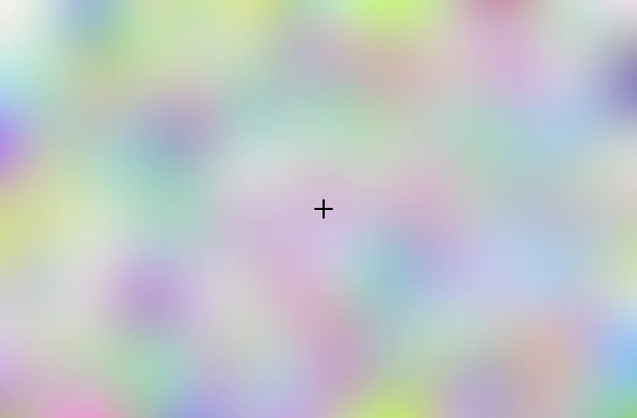 Soft colored patches around a central fixation point.